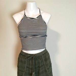 Dark navy stripe halter